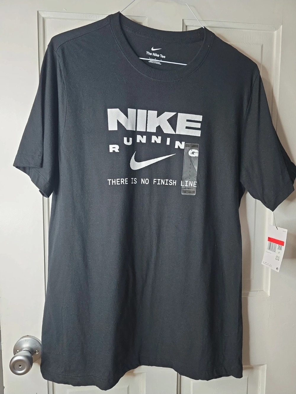 Nike Black Graphic Running Tee with White Logo